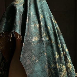 Tejido Jacquard Verde Oscuro: Poliéster de Doble Cara, Material para Vestidos y Abrigos