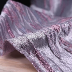Glitter Gradient Jacquard Fabric: Textured Designer Dress/Coat Material