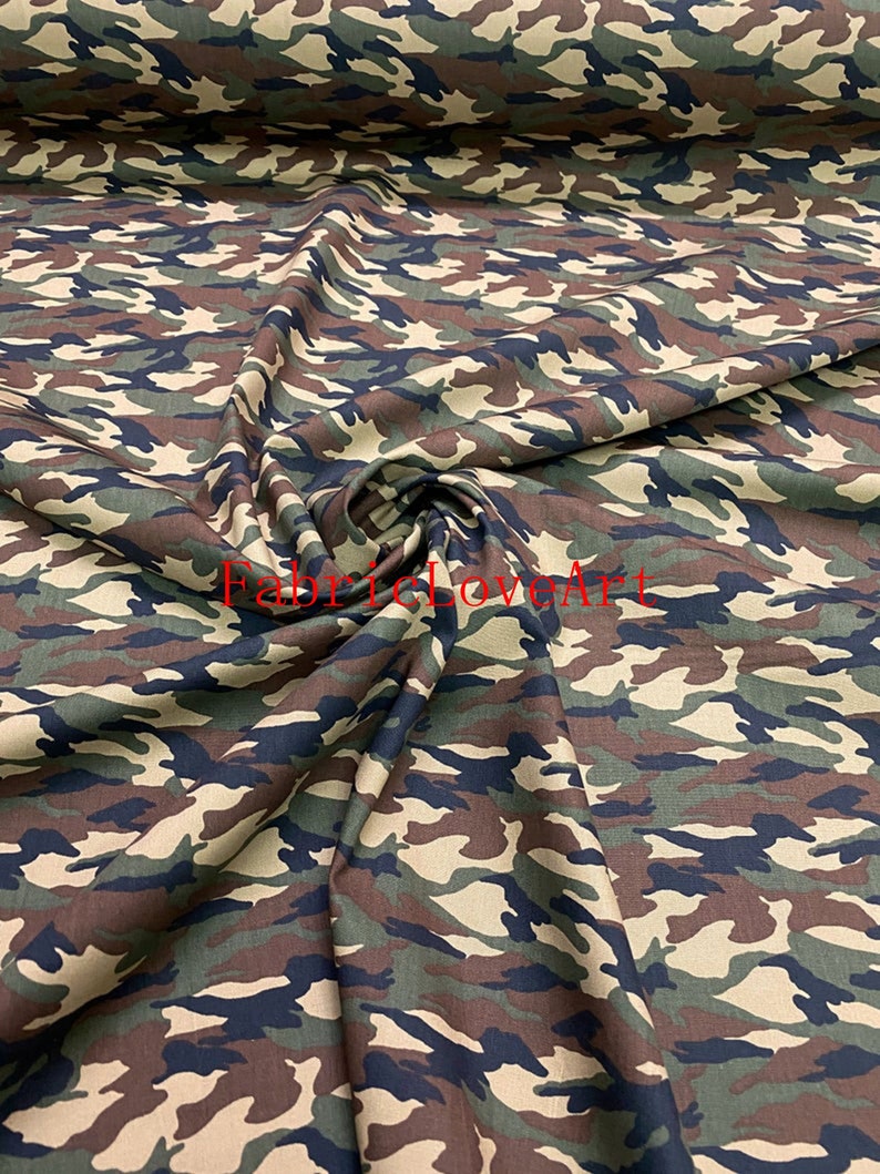 Army Camouflage 100/% Cotton Camou Print Fabric 57\u201dW Material BTY for clothing face masks crafts quilting Sale