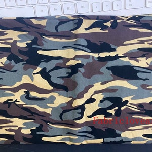 Army Camouflage 100/% Cotton Camou Print Fabric 57\u201dW Material BTY for clothing face masks crafts quilting Sale
