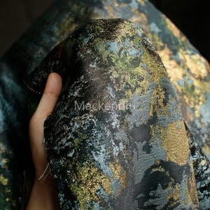 Tela jacquard de doble cara verde oscuro, tela texturizada, tela para vestidos, tela para abrigos, tela de diseño, muestras de 1/2 yarda disponibles