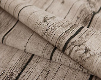 Vintage Wood Grain Fabric - Linen Cotton Fabric - Curtains Fabric - Photo Backdrops Fabric - 59''(150cm) Wide