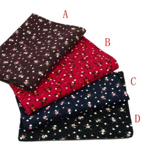 Floral Cotton Corduroy Fabric: Pinstriped DIY Material (1/2 Yard)