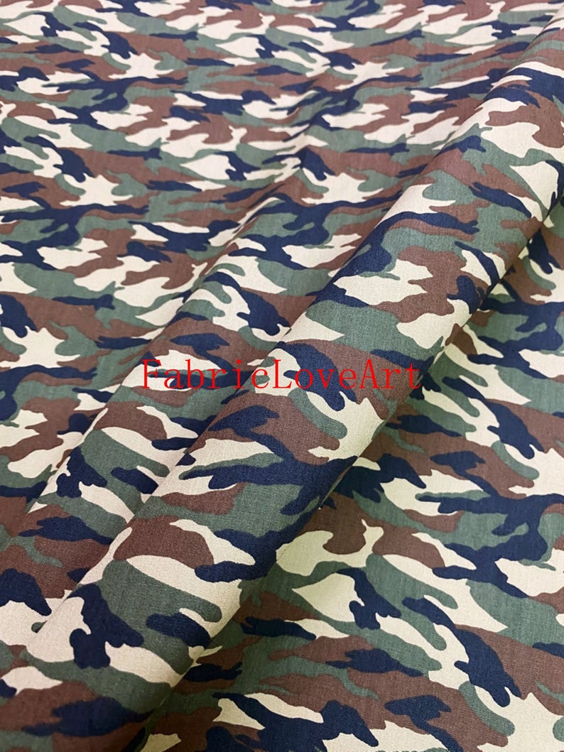 Sale! Army Camouflage 100% Cotton Camou Print Fabric 57”W Material BTY for clothing face masks crafts quilting 