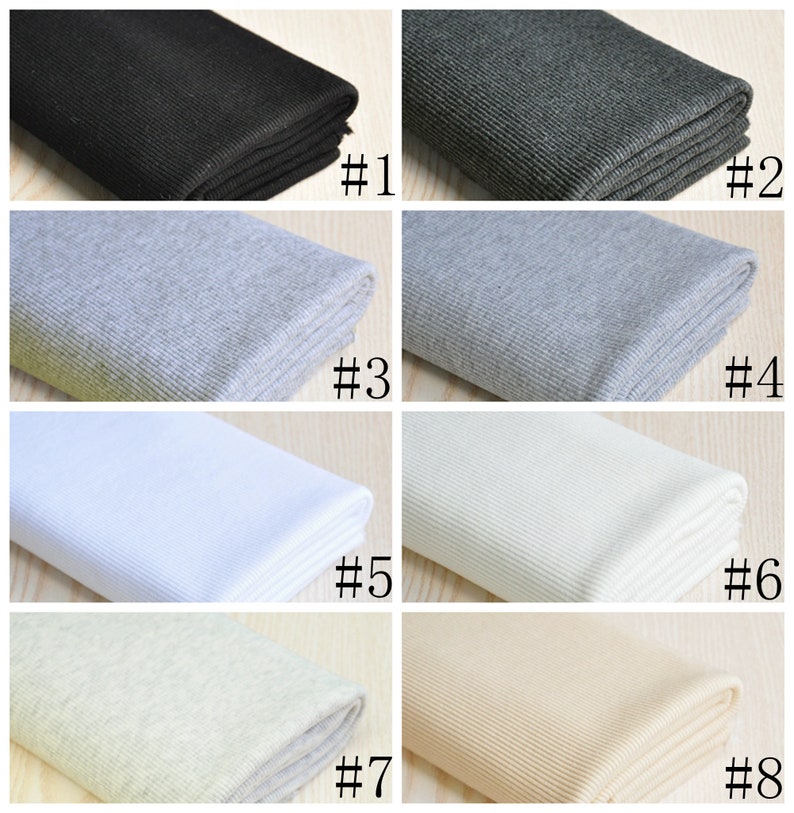 Tejido de punto acanalado elástico de algodón, tejido de punto elástico, 95% algodón, 5 perc elastan, para puños, cinturas, escotes imagen 2