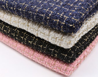8 Style Tweed Fabric - Woven Fabric - Check Tweed Fabric - DIY coat Fabric - Dress Fabric By The Yard