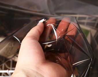 Black Transparent TPU Fabric: Soft Clear Vinyl, 53.9" Wide (Half Yard)