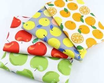 Fruit Fabric,Lemon fabric, apple fabric, cute fabric, pure cotton fabric, mask fabric, children bed fabric by the yard