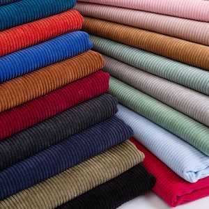 8 Wale Corduroy Fabric: Thick Solid Polyester, 59&quot; Wide, By The Yard