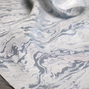 Blue Grey Jacquard Fabric: Irregular Texture Polyester Dress Material