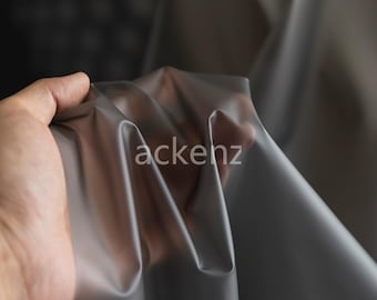 Tecido TPU preto translúcido: plástico à prova d'água de grau alimentício - 1/2 jarda