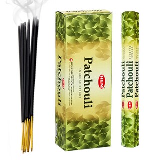 Incenso Hem Patchouli – Confezione Da 6 Scatole, 120 Bastoncini Profumati, Fragranza Intensa Naturale, Prodotto In India