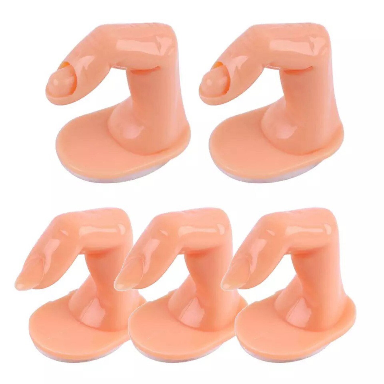 5 Pcs Plastic Training Fake Fingers for Acrylic Nail Etsy