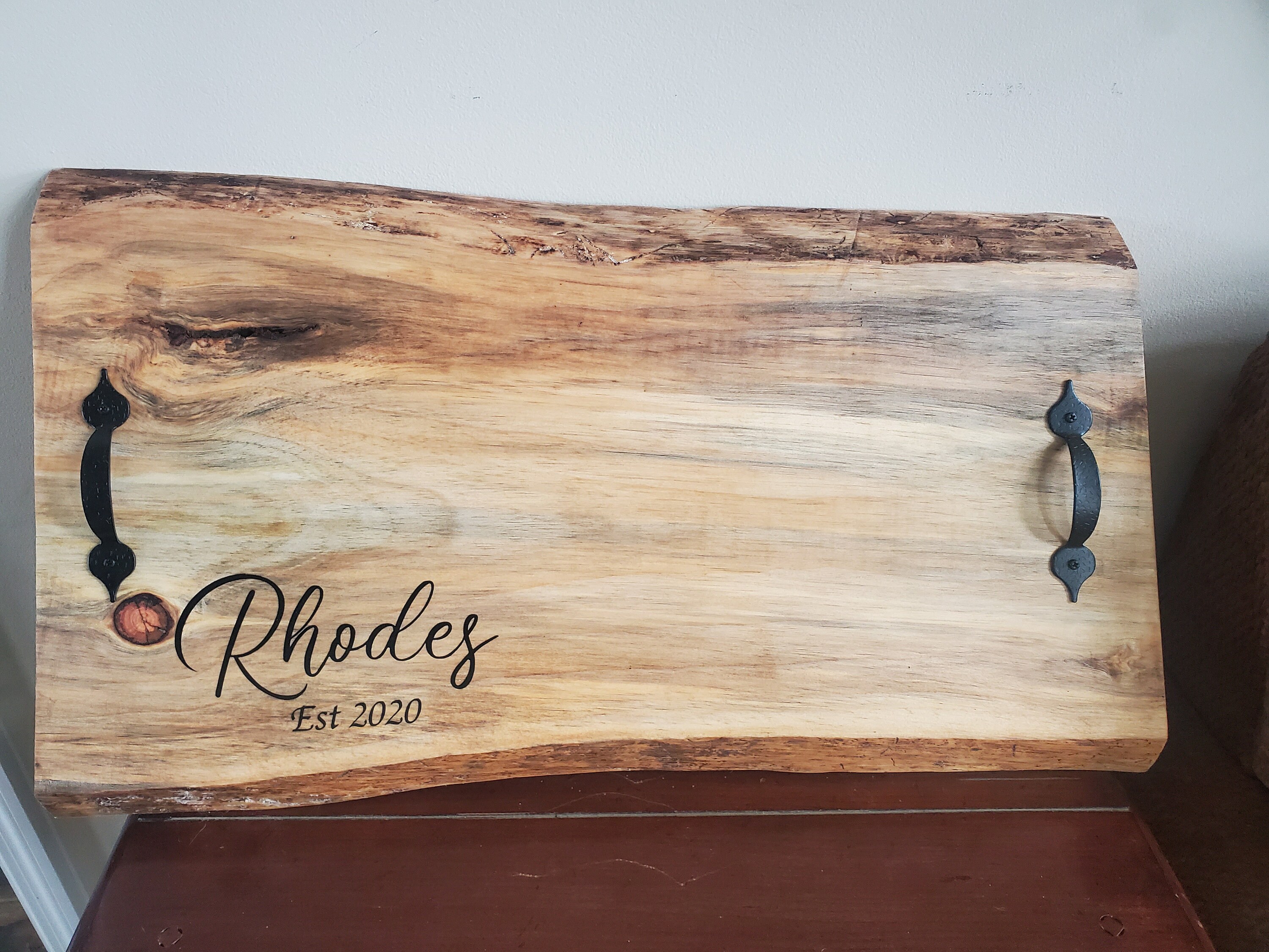 Live edge serving tray Etsy