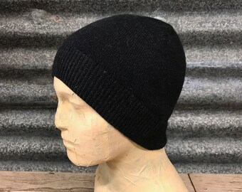 1990's Banana Republic Beanie Skull Cap Black Wool Blend - New - OOAK