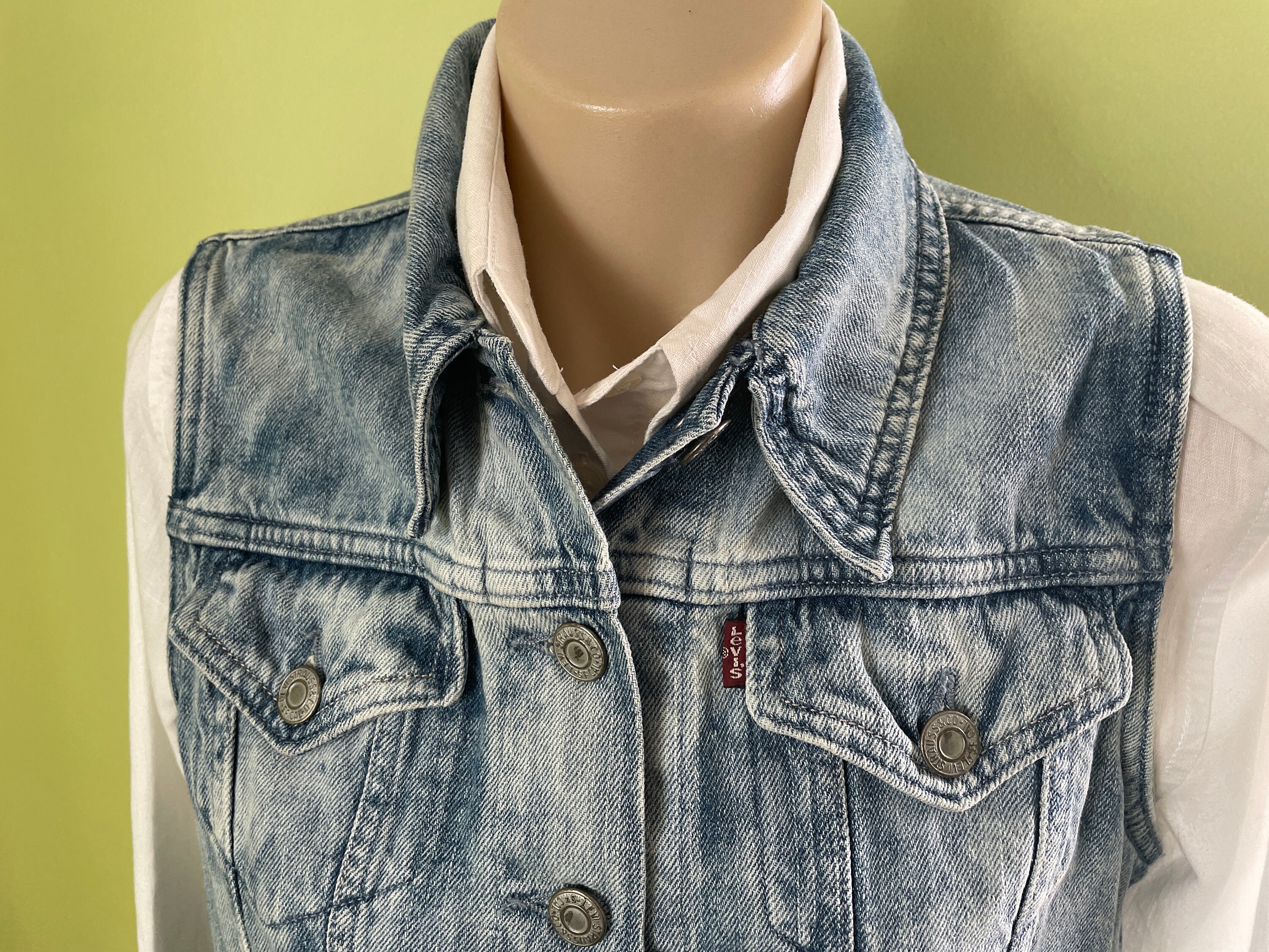Levis denim top vest womens
