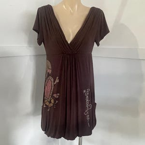 Vintage 2000's Y2K Ed Hardy Women's S/S Dress Brown Skull Sz S - OOAK - Etsy Vintage 2000's Y2K Ed Hardy Women's S/S Dress Brown Skull Sz S - OOAK - Etsy