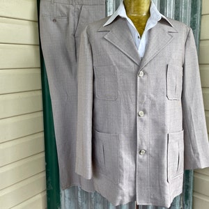1970&#39;s Vintage Brown Safari Suit Retro Pockets Long Sleeve Made in Australia Sz XL - OOAK