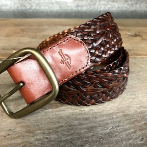 Vintage Leather Belt Sz L - OOAK