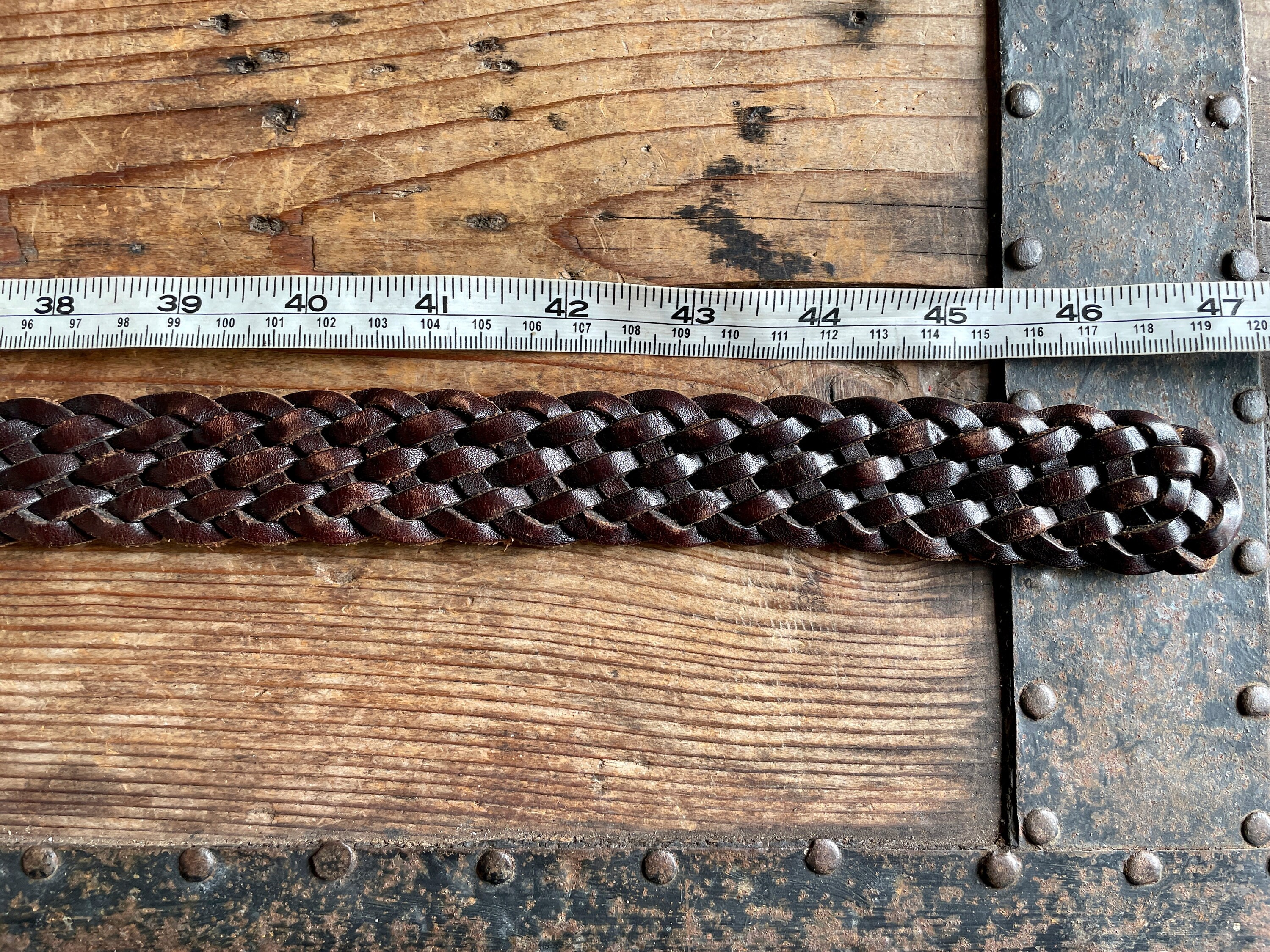 Calvin Klein Jeans Vintage brown Braided Belt size medium CALVIN KLEIN JEANS BELT Braided Woven Brown Genuine Leather  main image 4