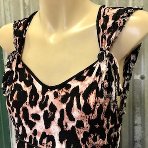 Sale!  Women&#39;s Long Dress Leopard Print Rayon Cotton Sz S - OOAK