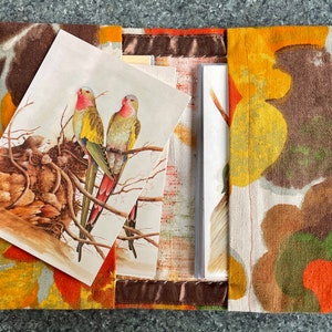 Lot de 12 cartes de voeux vierges vintage australiennes en tissu recyclé kraft immortel - OOAK
