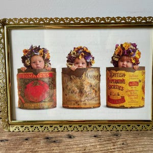 Vintage 1960's Small Gold Ornate Rectangular Metal Picture Frame Glass Tabletop Landscape Portrait - OOAK