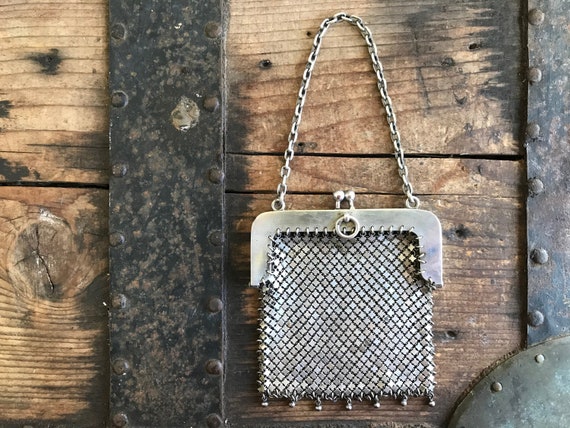 Silver Chain Mail Purse Antique 1930's - OOAK