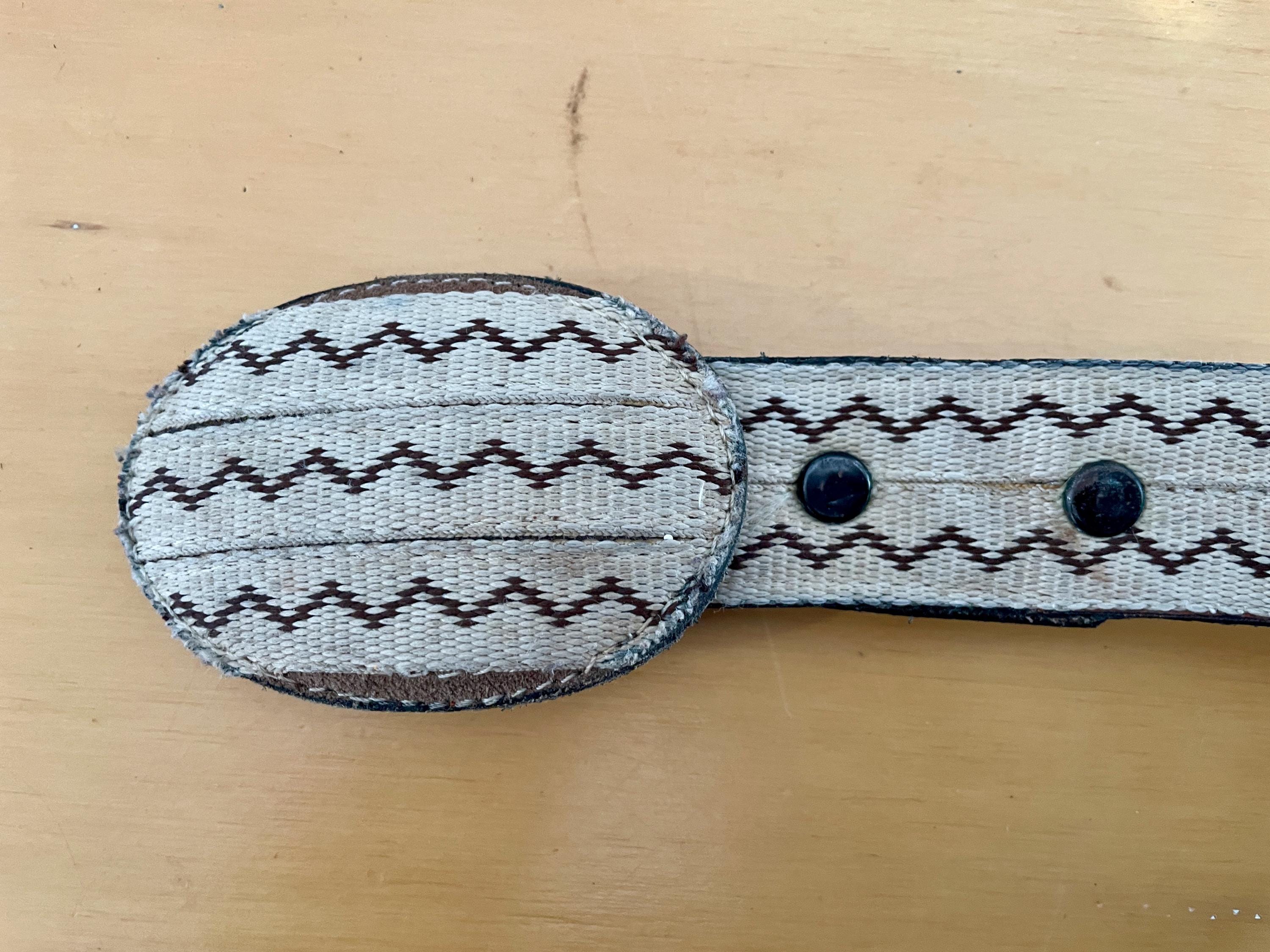 VTG Handmade? Leather Patchwork Statement Belt Wearable Art 80s RARE OOAK Women main image 3