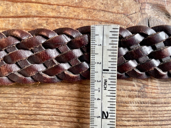 Vintage Calvin Klein Braided Leather Belt – Dark Brown, Made  display picture 1
