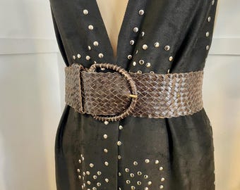 Alden Howard Olive Green Leather Belt Filigree Buckle Boho Western USA LG women s-l400.jpg main image 4