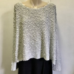 Free People Cropped Cotton Jumper – Pale Blue Slouch Knit, Size L image 1