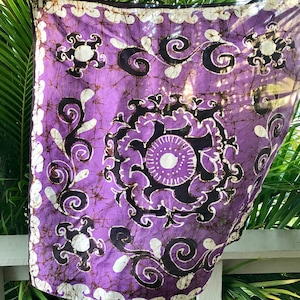 Verkauf!  Vintage Seidenschal Lila Batik - Unikat
