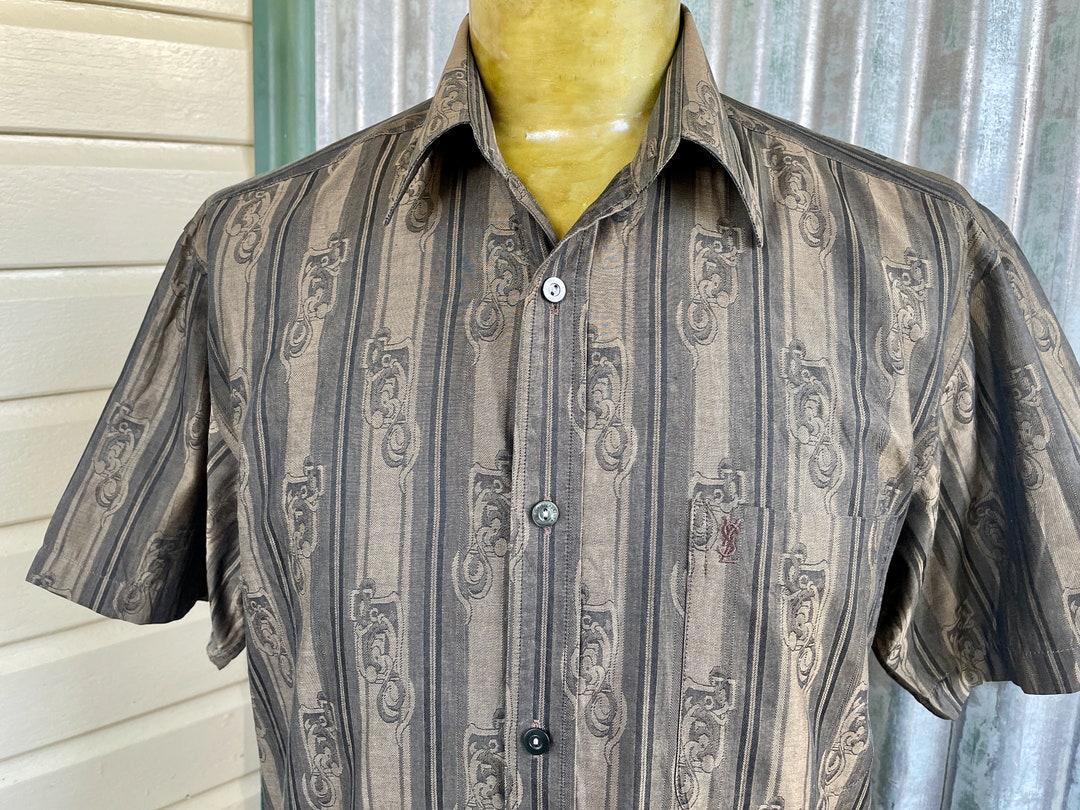 80s yves saint lauren シャツ Yves Saint-laurent | Vintage Striped Shirt | 1980s | Button