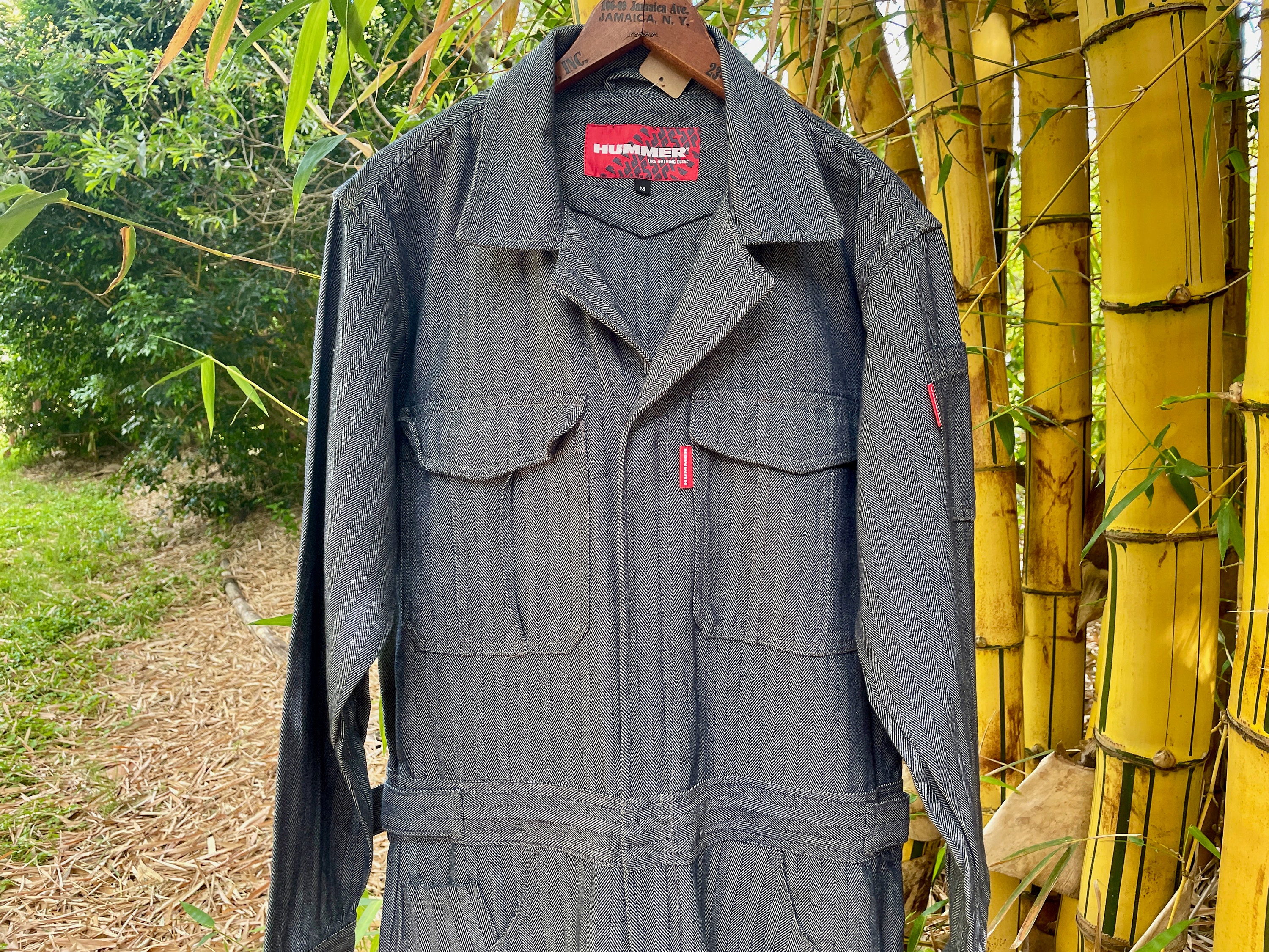 Vintage Hummer Blue Denim Overalls Jumpsuit Herringbone Deadstock 