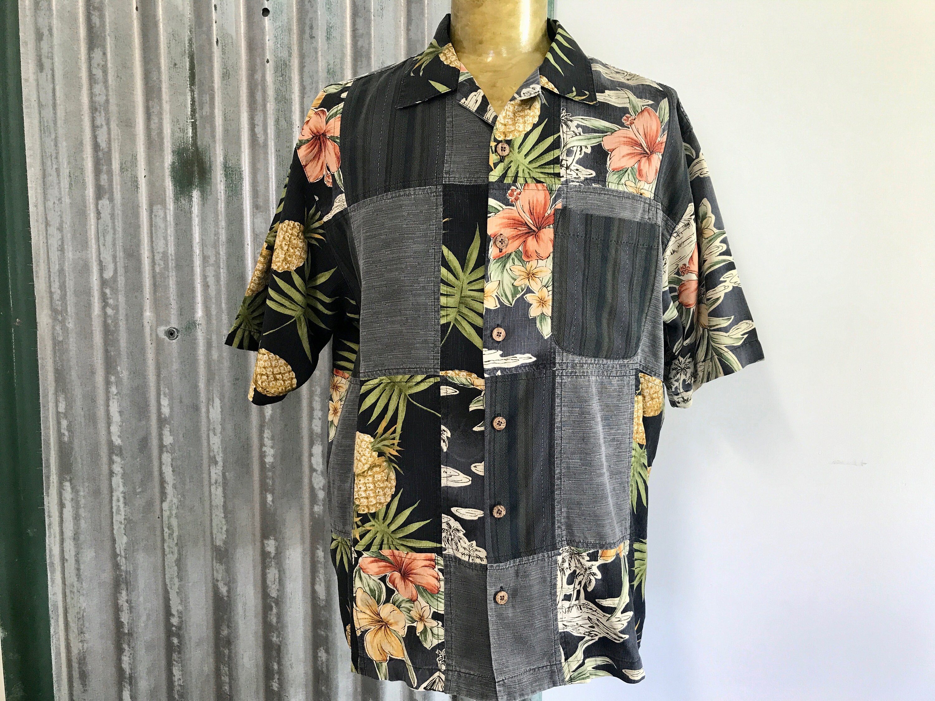 【KOSUKE 】 Bahama SILK shirts 90s 1990's Vintage Tommy Bahama Silk Hawaiian S/S Shirt