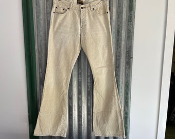 1980s-90s Navy Blue Corduroy Pants With Cuffs & Pleated, Velvet-y 