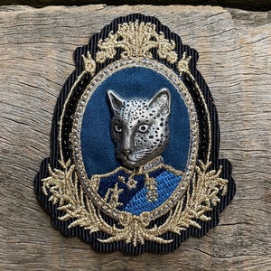 Patch -  Leopard Portrait in Gold, Black, Silver and Blue