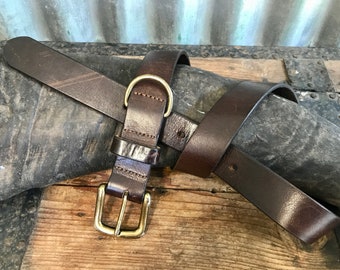 90\'s Vintage Embossed Iguana Grain Steerhide Leather & Solid Brass Belt Black S Vintage Iguana Grain Steerhide Brown Leather Belt Solid  main image 3