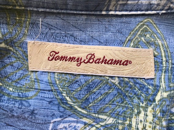 1990's Vintage Tommy Bahama Silk Hawaiian S/S Shirt Blue -  Singapore