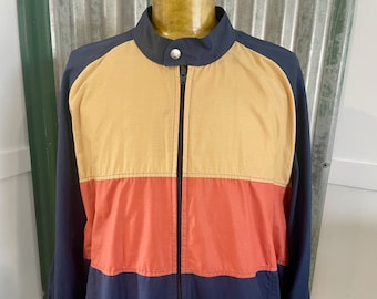 1970s Vintage Laguna Bomber Jacket – Retro Colorblock, Made in USA, XL