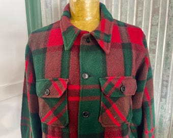 Vintage Woolrich Plaid Wool Jacket – Made in USA, Green Brown