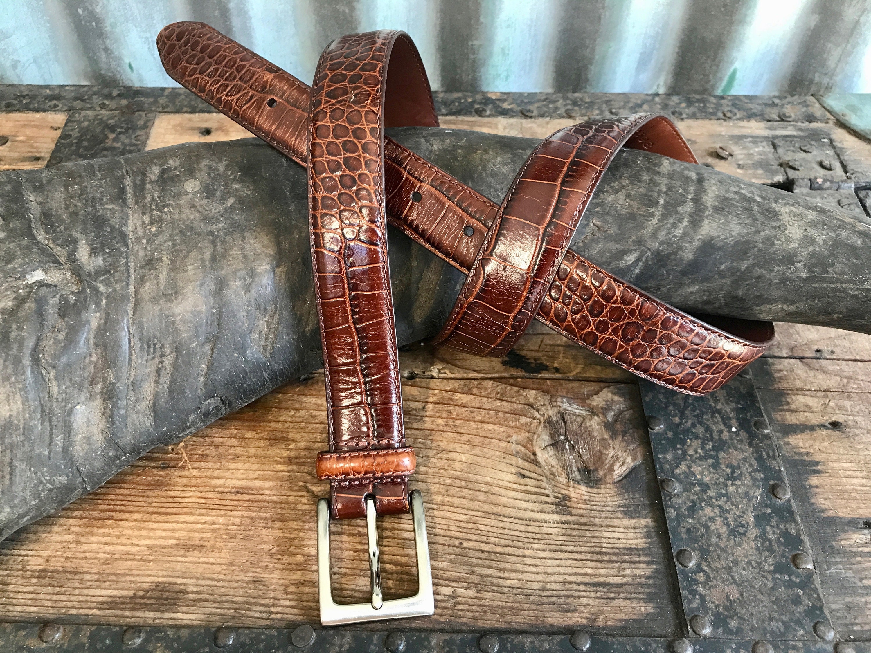 GREEN Genuine Handmade Alligator Crocodile Leather Belt For Hermès