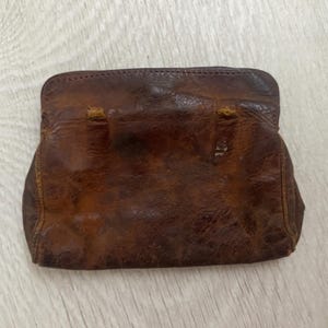 1800's Antike Leder Geldbörse Beutel - OOAK