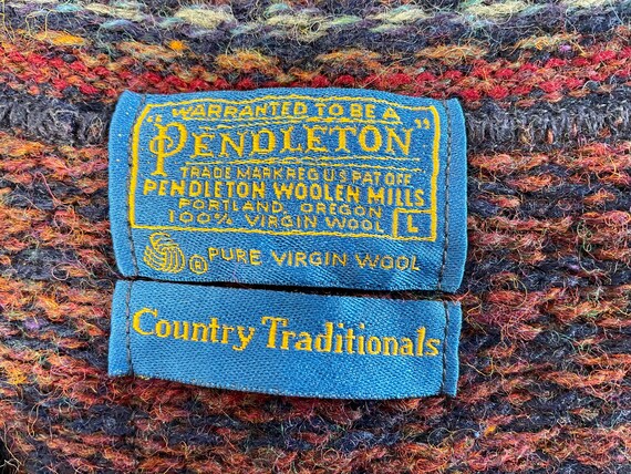 1990's Vintage Pendleton Wool Knit Jumper Crew Ne… - image 5