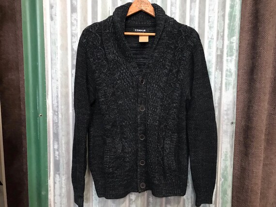 Cotton Cardigan Grey Fleck Pockets Sz M - OOAK