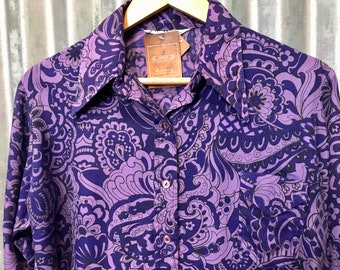 Vintage purple paisley strapless top