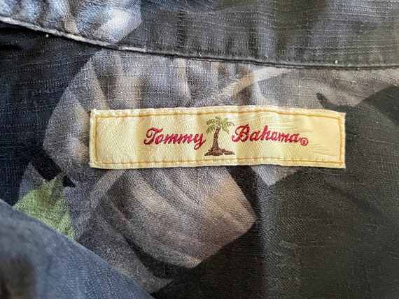 1990's Vintage Tommy Bahama Silk Hawaiian S/S Shirt Navy -  Singapore