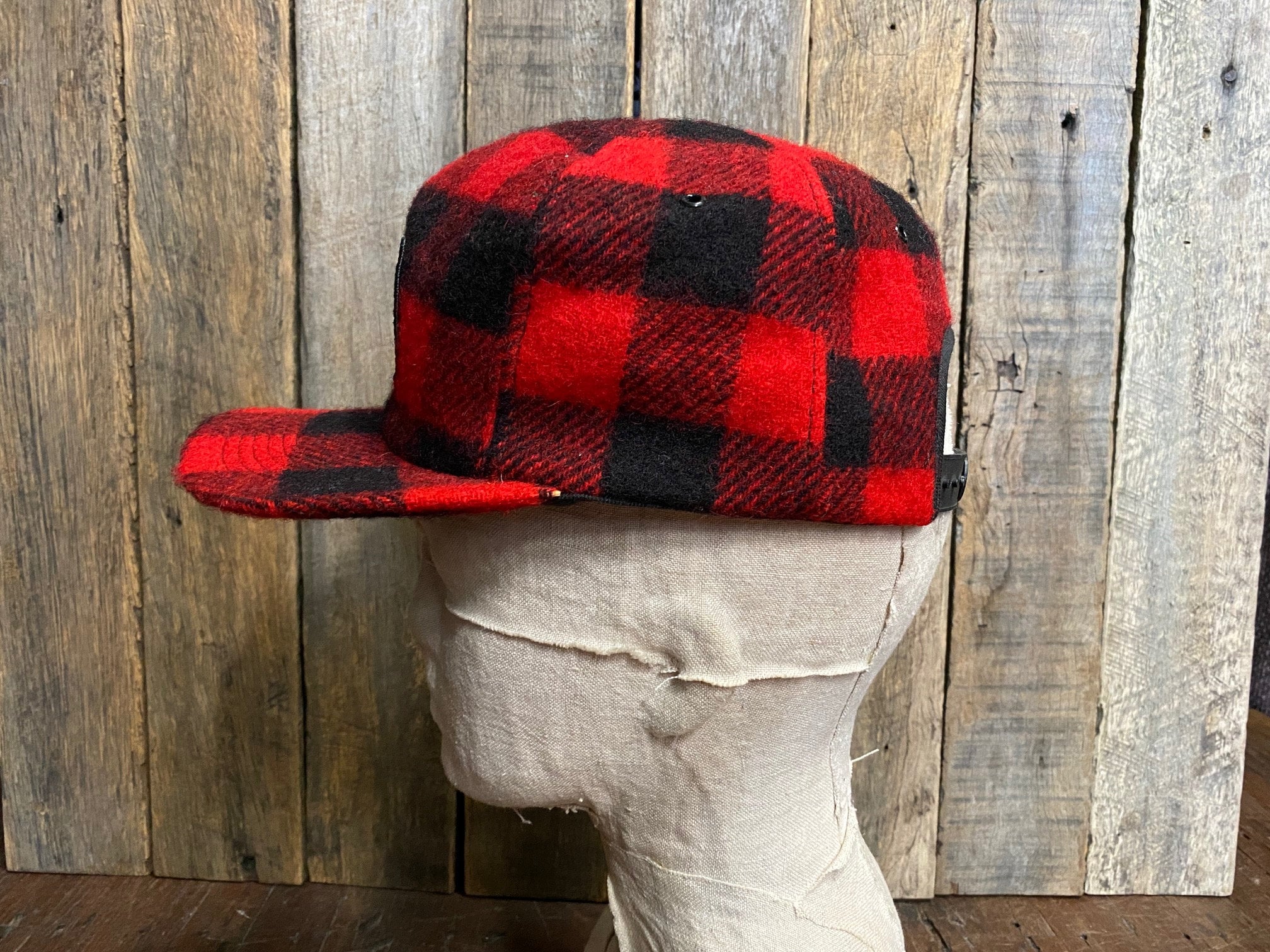 帽子 South2 West8 Buffalo check wool hat Vintage 1980s Woolrich Buffalo Check Wool Cap in Red and Black