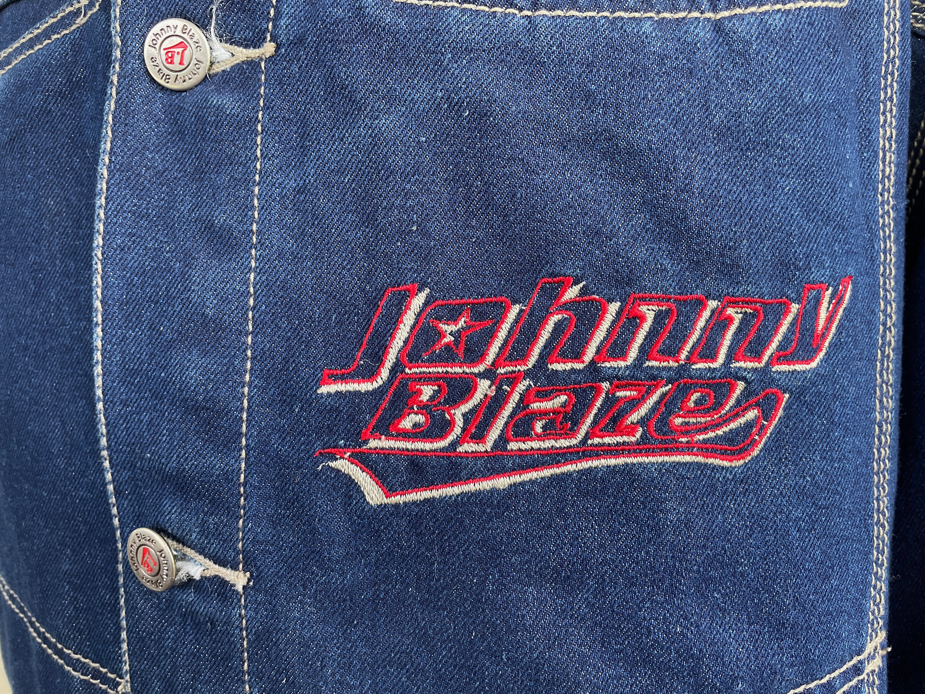 1990s Vintage Blue Denim Jacket Embroideredcobra Snake Johnny